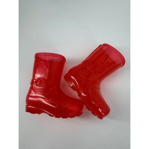 18" Doll Accessories - Shoes - Red Jelly Clear Boots